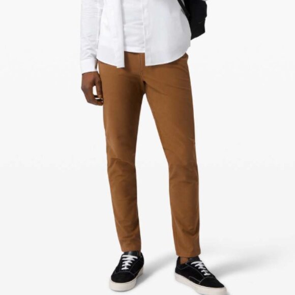 Lululemon Mens ABC Pant Slim Utilitech Burnt Camel Brown Tan Sz 33x32‎ Workwear - Picture 1 of 12